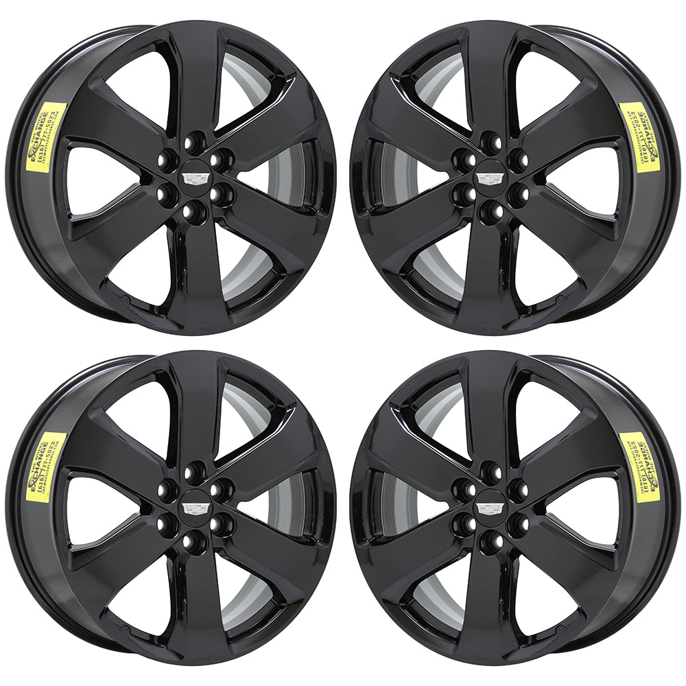 20" Cadillac XT5 SRX Gloss Black wheels rims Factory OEM GM 2018 - 2023 set 5845